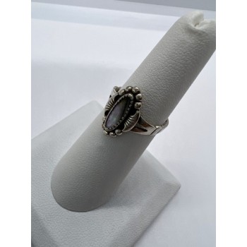 925 Sterling Silver Mother Of Pearl Ring Size 5.5