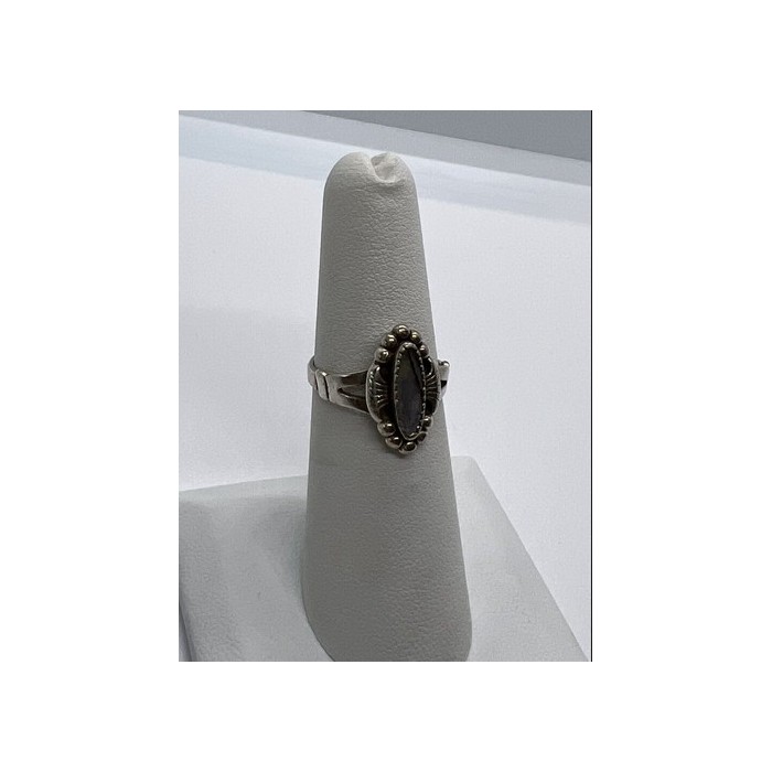 925 Sterling Silver Mother Of Pearl Ring Size 5.5