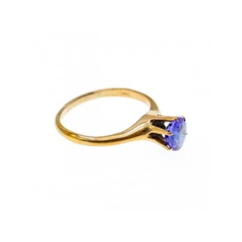 10K YELLOW GOLD TANZANITE RING SIZE 5.5
