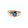 10K YELLOW GOLD  LONDON BLUE TOPAZ & DIAMONDS RING SIZE 10.5