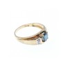 10K YELLOW GOLD  LONDON BLUE TOPAZ & DIAMONDS RING SIZE 10.5