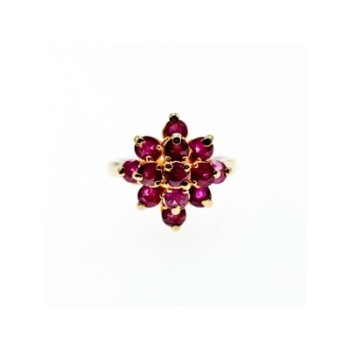 14K YELLOW GOLD RUBY RING SIZE 6.75