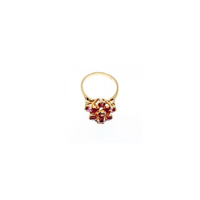 14K YELLOW GOLD RUBY RING SIZE 6.75