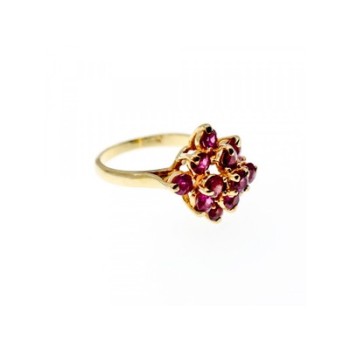14K YELLOW GOLD RUBY RING SIZE 6.75