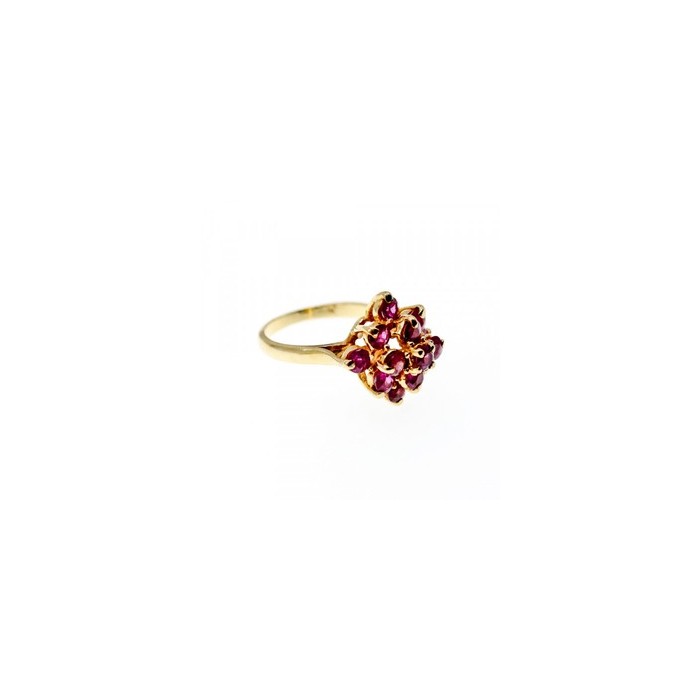 14K YELLOW GOLD RUBY RING SIZE 6.75