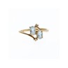 10K YELLOW GOLD  AQUAMARINE & DIAMONDS RING SIZE 5.5