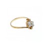 10K YELLOW GOLD  AQUAMARINE & DIAMONDS RING SIZE 5.5