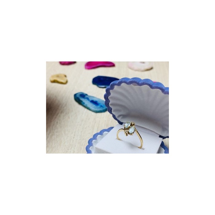 10K YELLOW GOLD  AQUAMARINE & DIAMONDS RING SIZE 5.5