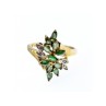10K YELLOW GOLD  PERIDOT & DIAMONDS RING SIZE 8