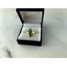 10K YELLOW GOLD  PERIDOT & DIAMONDS RING SIZE 8