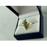 10K YELLOW GOLD  PERIDOT & DIAMONDS RING SIZE 8