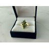 10K YELLOW GOLD  PERIDOT & DIAMONDS RING SIZE 8