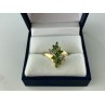 10K YELLOW GOLD  PERIDOT & DIAMONDS RING SIZE 8