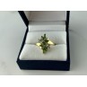 10K YELLOW GOLD  PERIDOT & DIAMONDS RING SIZE 8