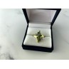 10K YELLOW GOLD  PERIDOT & DIAMONDS RING SIZE 8