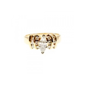 14K YELLOW GOLD DIAMONDS RING SIZE 10.5