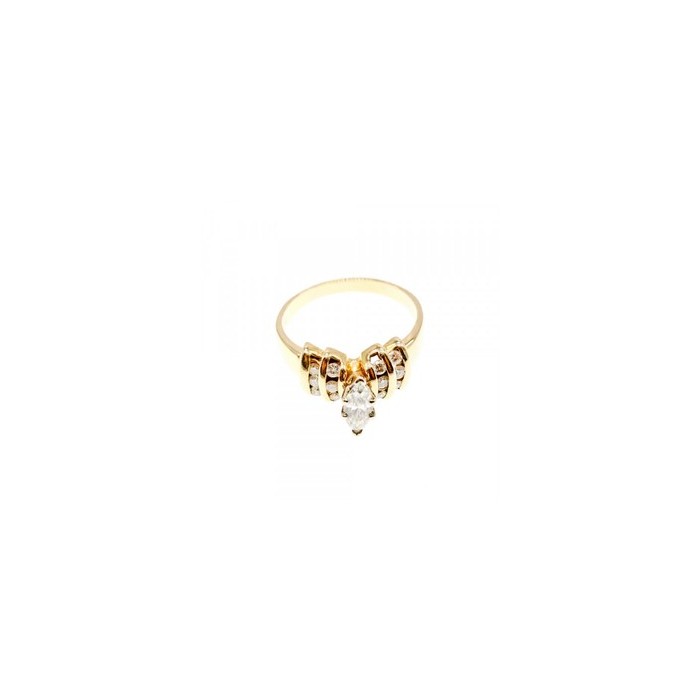 14K YELLOW GOLD DIAMONDS RING SIZE 10.5