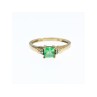 10K YELLOW GOLD TSAVORITE & DIAMONDS RING SIZE 6.25