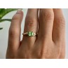 10K YELLOW GOLD TSAVORITE & DIAMONDS RING SIZE 6.25