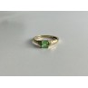 10K YELLOW GOLD TSAVORITE & DIAMONDS RING SIZE 6.25