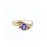 10K YELLOW GOLD AMETHYST & DIAMONDS RING SIZE 5.5