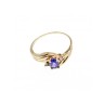 10K YELLOW GOLD AMETHYST & DIAMONDS RING SIZE 5.5