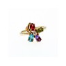 10K YELLOW GOLD AMETHYST, GARNET, TOPAZ, PERIDOT & DIAMOND RING SIZE 6.25