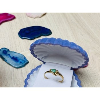 10K YELLOW GOLD  EMERALD & DIAMONDS RING SIZE 6.75