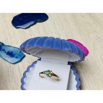 10K YELLOW GOLD  EMERALD & DIAMONDS RING SIZE 6.75