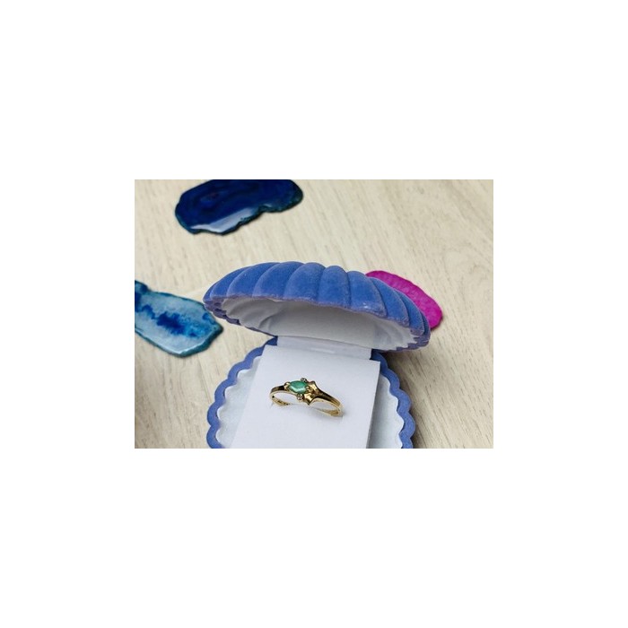 10K YELLOW GOLD  EMERALD & DIAMONDS RING SIZE 6.75