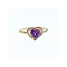 10K YELLOW GOLD  AMETHYST & DIAMOND RING SIZE 7.25