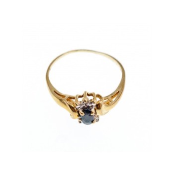 10K YELLOW GOLD  SPINEL & DIAMONDS RING SIZE 8.5