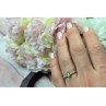 10K YELLOW GOLD EMERALD & COLORLESS SPINEL  RING SIZE 6.25