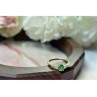 10K YELLOW GOLD EMERALD & COLORLESS SPINEL  RING SIZE 6.25
