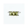 14K WHITE GOLD PERIDOT & DIAMONDS RING SIZE 11.12