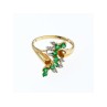 14K YELLOW GOLD EMERALD & DIAMONDS RING SIZE 8