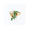 14K YELLOW GOLD EMERALD & DIAMONDS RING SIZE 8