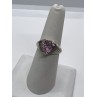 925 Sterling Silver CZ Pink Heart Ring Size 6.5