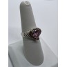 925 Sterling Silver CZ Pink Heart Ring Size 6.5