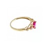 10K YELLOW GOLD STS RUBY SPINEL & DIAMOND HEART RING SIZE 7