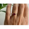 10K YELLOW GOLD STS RUBY SPINEL & DIAMOND HEART RING SIZE 7