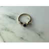 10K YELLOW GOLD BLUE & WHITE SAPPHIRE RING SIZE 6.75