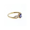 10K YELLOW GOLD BLUE & WHITE SAPPHIRE RING SIZE 6.75