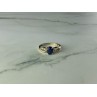 10K YELLOW GOLD BLUE & WHITE SAPPHIRE RING SIZE 6.75