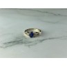 10K YELLOW GOLD BLUE & WHITE SAPPHIRE RING SIZE 6.75