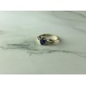 10K YELLOW GOLD BLUE & WHITE SAPPHIRE RING SIZE 6.75