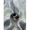 925 Sterling Silver Black Enamel & Black Diamonds Men's Ring Size 8.3