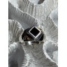 925 Sterling Silver Black Enamel & Black Diamonds Men's Ring Size 8.3