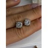 925 Sterling Silver Beryl Stud Earrings Length 0.35 Inch