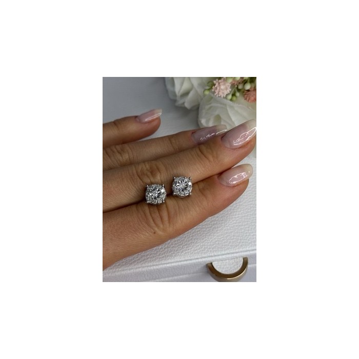 925 Sterling Silver Beryl Stud Earrings Length 0.35 Inch